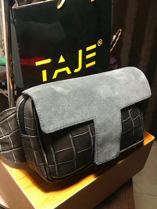 GREY BLACK CROCSKIN X SUEDE T PACK