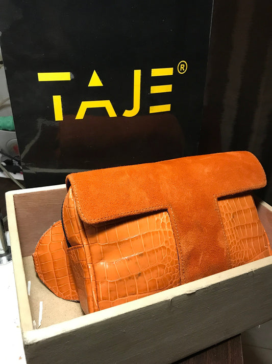 ORANGE CROCODILE SKIN X ORANGE SUEDE T PACK