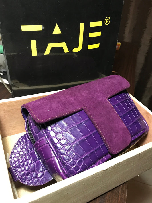 PURPLE CROCODILE SKIN X PURPLE SUEDE T PACK